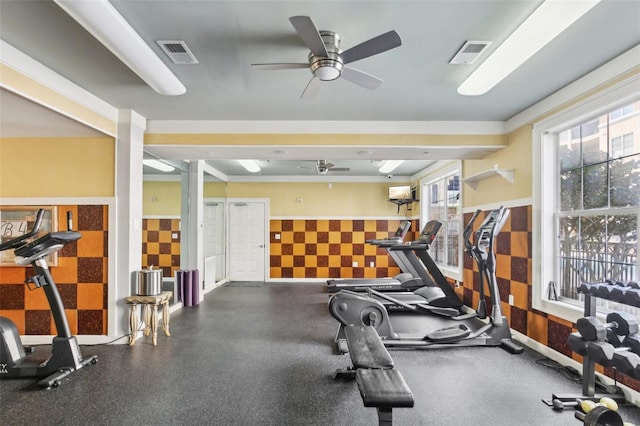 4221 W Spruce St Unit 1414, Tampa, FL 33607 - gym featuring ceiling fan