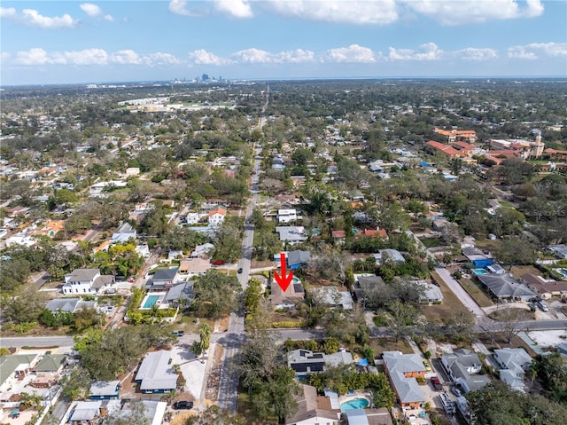 bird's eye view with a residential view