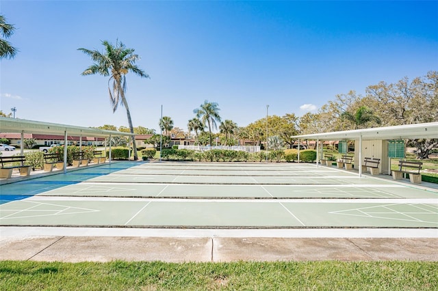 view of community with shuffleboard