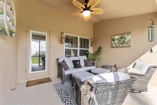 view of patio / terrace with ceiling fan