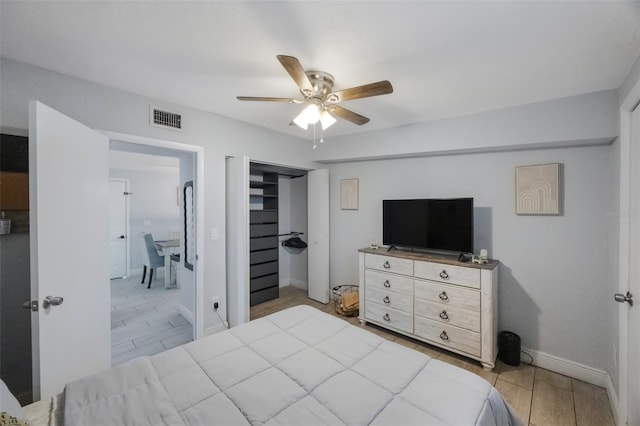 9169 Robin Rd, Seminole, FL 33777 - bedroom with ceiling fan and a closet