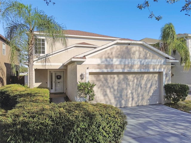 view of front facade with a garage