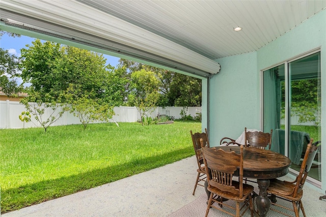 view of patio featuring a fenced backyard