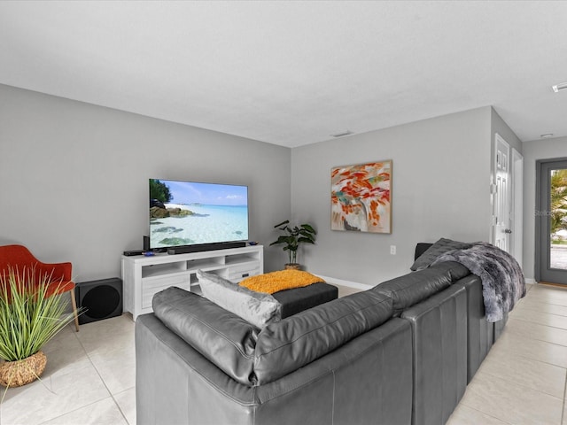 view of tiled living room