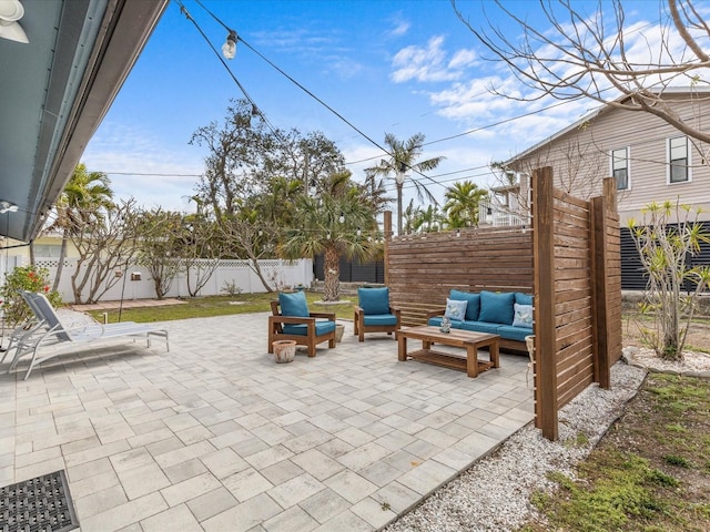 view of patio with an outdoor living space