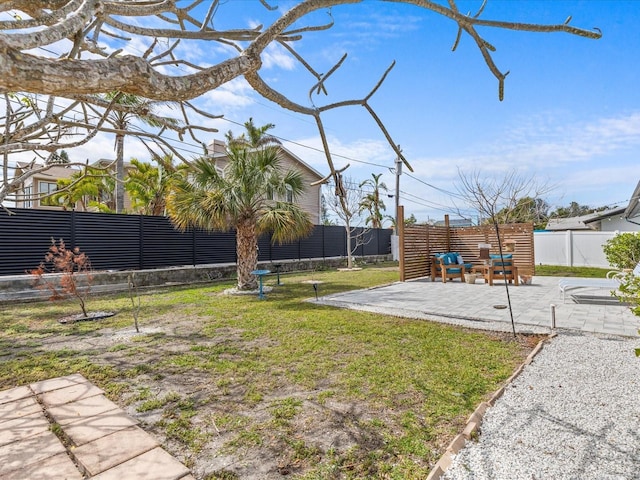 view of yard with a patio area