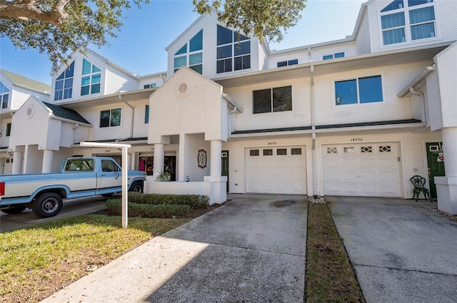 view of property featuring a garage