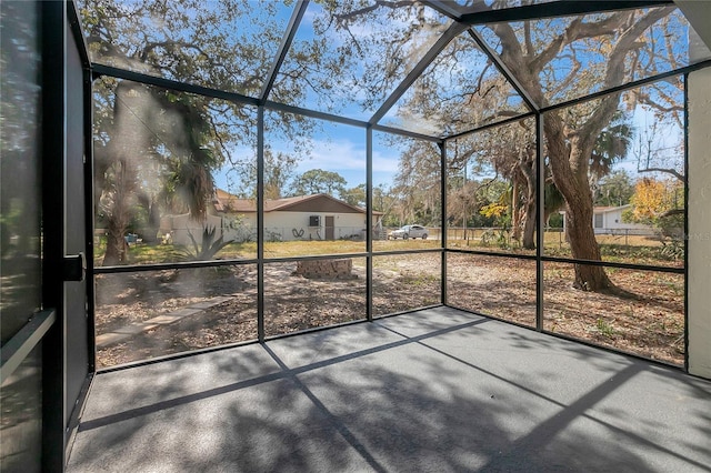 view of unfurnished sunroom