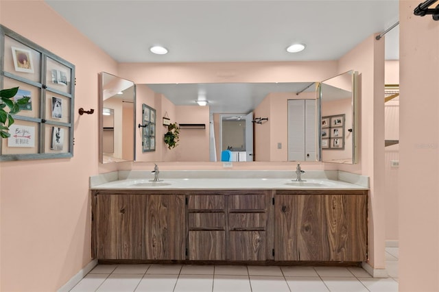 bathroom featuring vanity and tile patterned floors