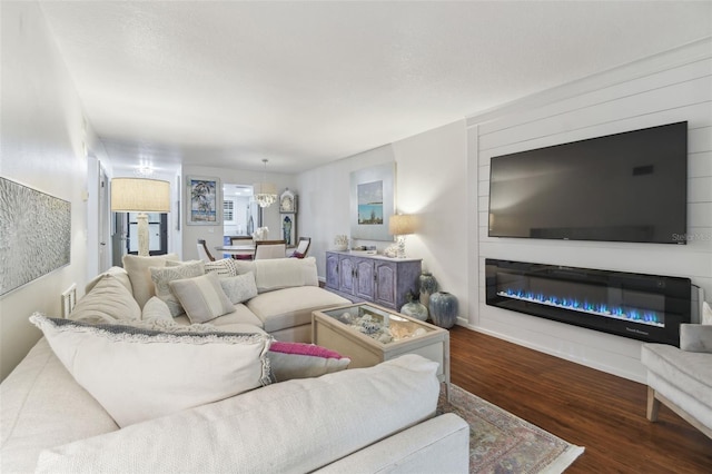 living room with wood-type flooring