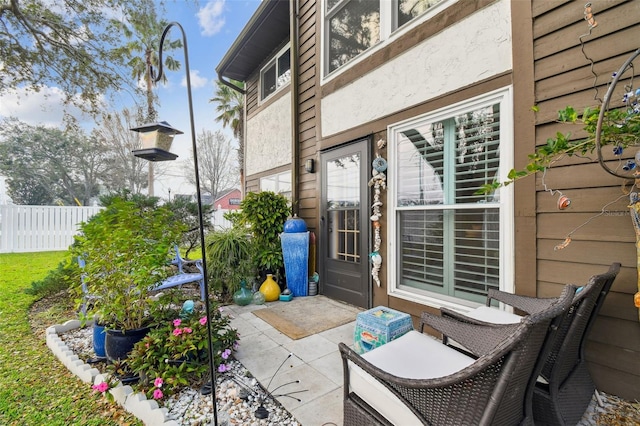 view of patio with fence