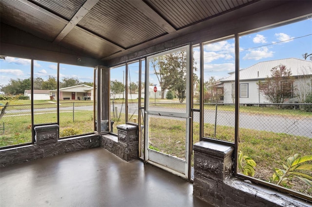 view of unfurnished sunroom