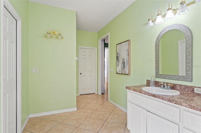 bathroom featuring vanity and tile patterned floors