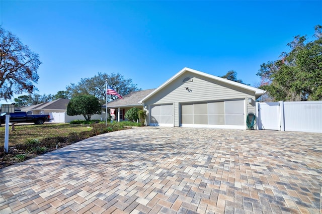 view of front facade with a garage