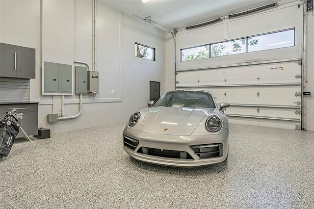 garage with electric panel