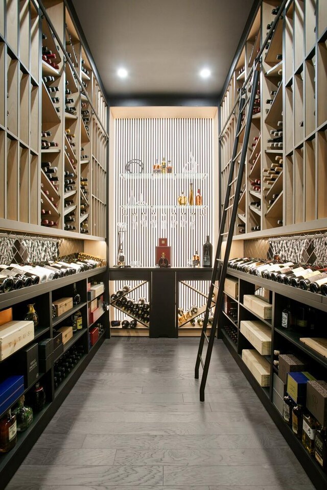 5004 S The Riviera, Tampa, FL 33609 - wine room with wood finished floors and recessed lighting
