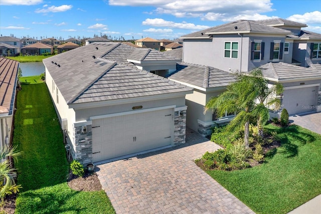 aerial view with a residential view