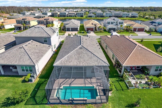 drone / aerial view featuring a residential view