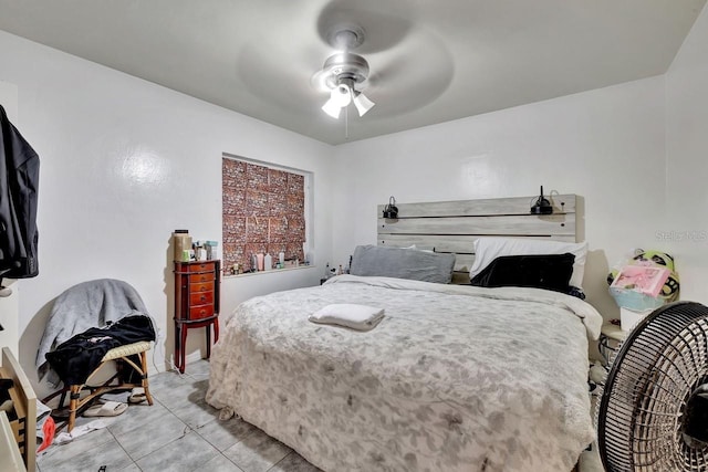 1011 W Columbus Dr, Tampa, FL 33602 - bedroom with light tile patterned flooring and a ceiling fan