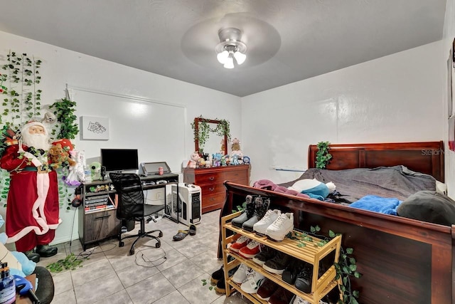 1011 W Columbus Dr, Tampa, FL 33602 - bedroom with light tile patterned floors and a ceiling fan