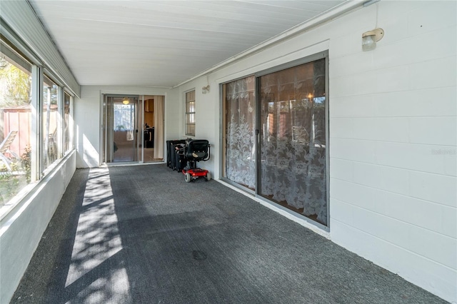 view of unfurnished sunroom