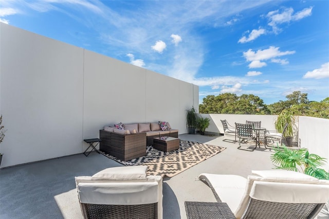 view of patio / terrace featuring an outdoor hangout area