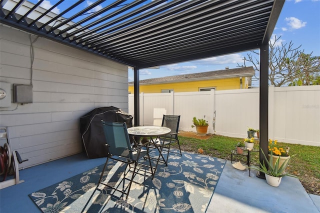 view of patio with area for grilling