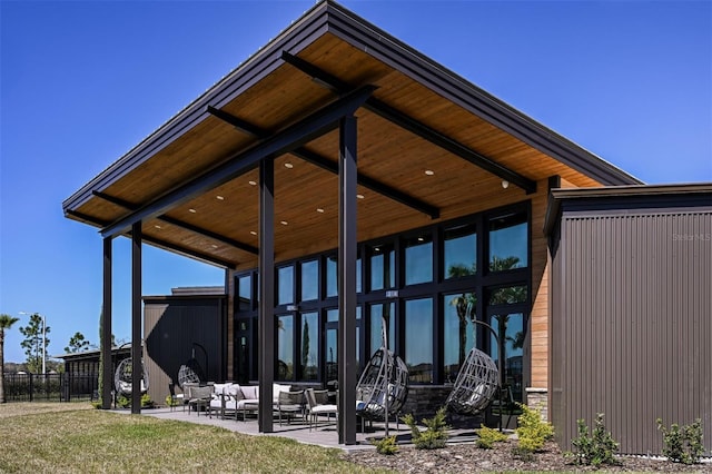 exterior space with an outdoor living space