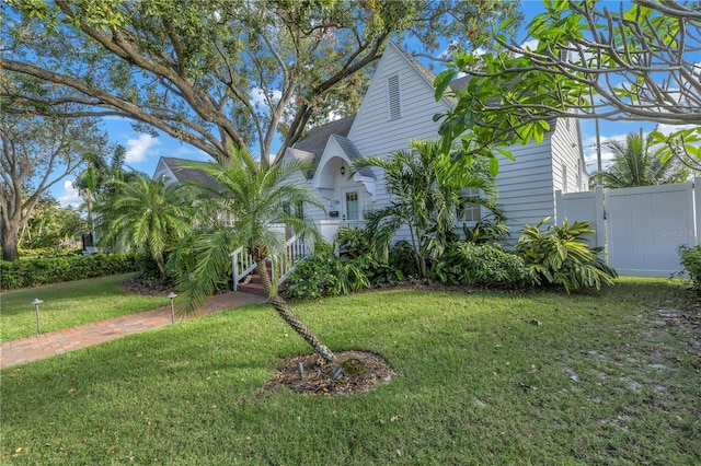 exterior space featuring a front lawn