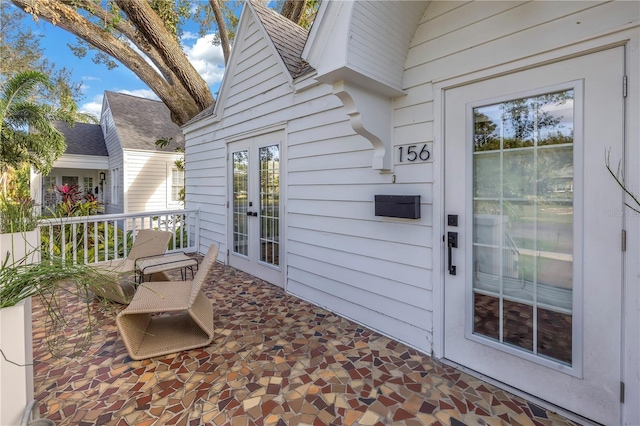 exterior space with french doors