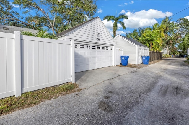 view of garage