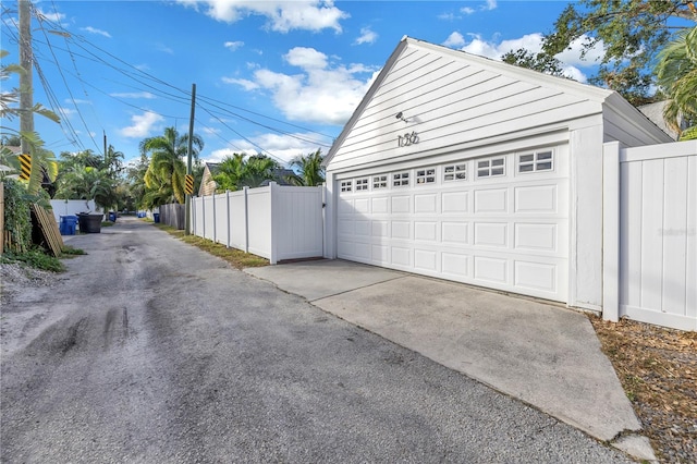 view of garage