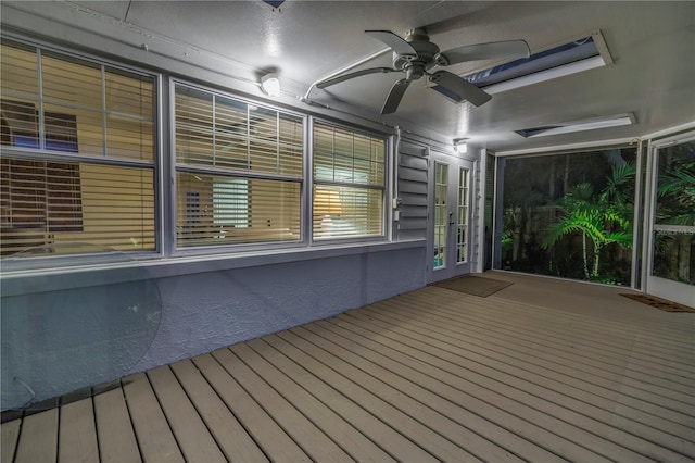 deck featuring ceiling fan