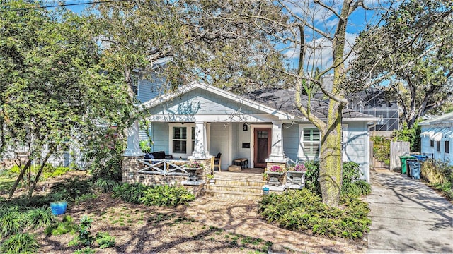 view of front of property with a porch