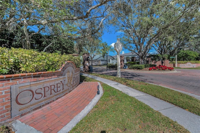 view of community sign