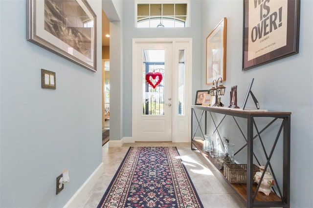 view of tiled foyer