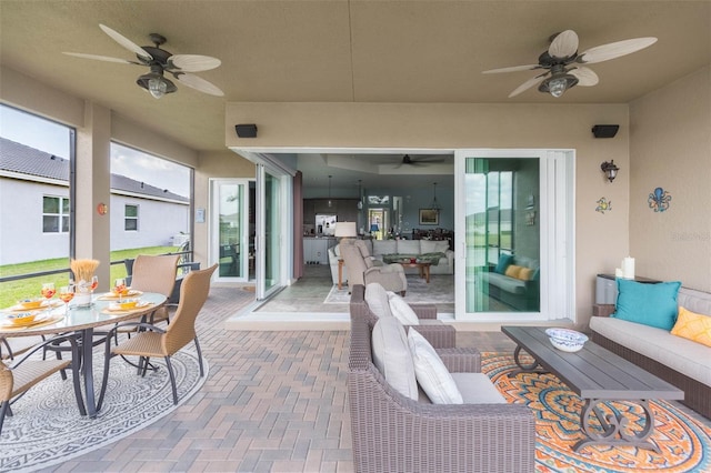 view of patio / terrace with an outdoor hangout area