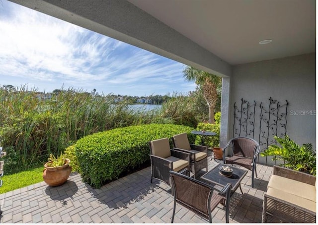 view of patio / terrace featuring an outdoor hangout area