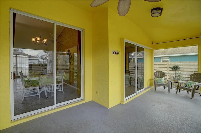 exterior space featuring a patio area and ceiling fan