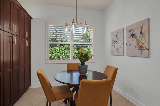 dining room featuring light tile patterned floors