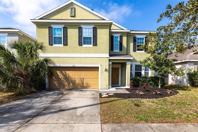 view of front of property featuring a garage