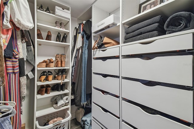 view of walk in closet