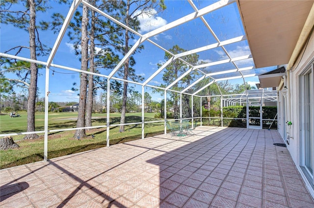18126 Kara Ct, Tampa, FL 33647 - view of patio featuring glass enclosure and golf course view
