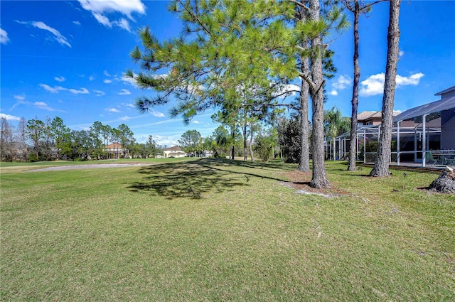 18126 Kara Ct, Tampa, FL 33647 - view of green lawn featuring glass enclosure