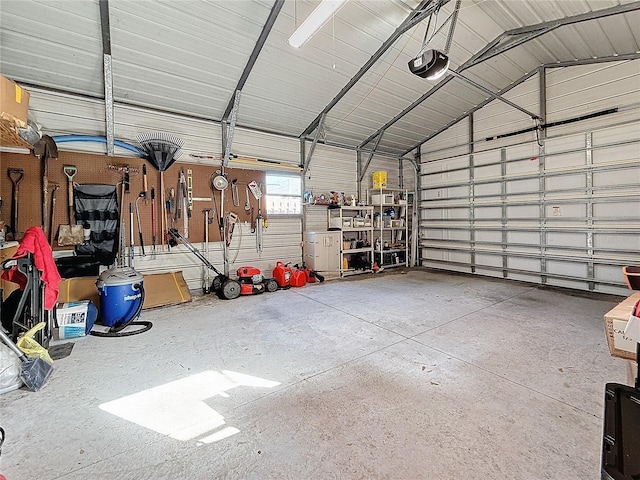 garage featuring a garage door opener