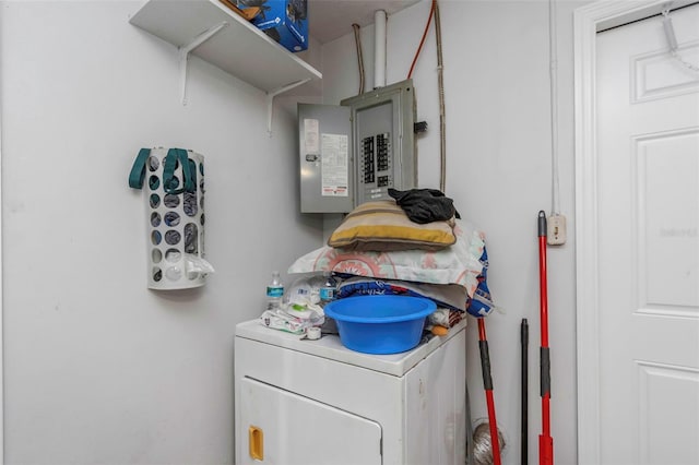 laundry room with washer / clothes dryer and electric panel