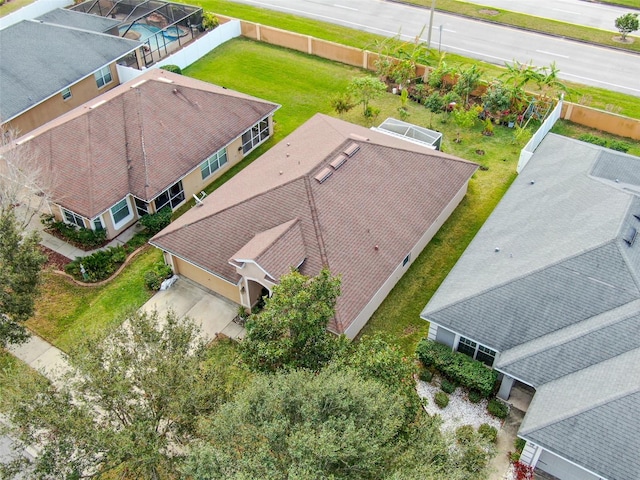 bird's eye view with a residential view