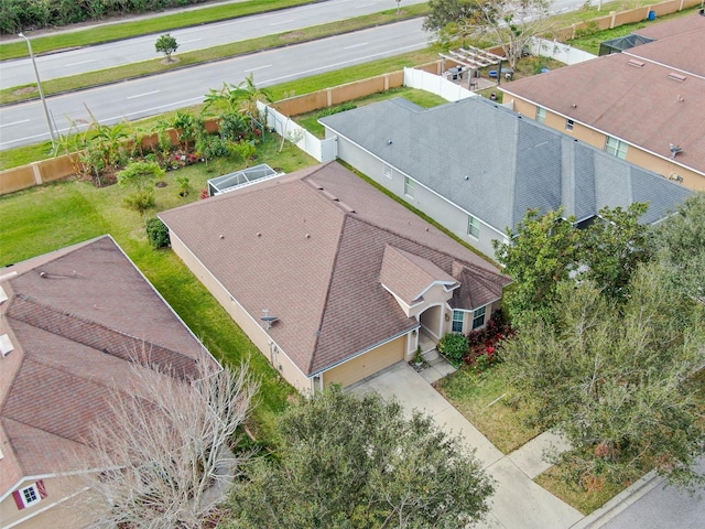 bird's eye view with a residential view