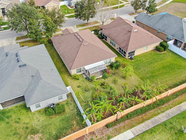 bird's eye view with a residential view