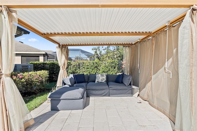 view of patio featuring an outdoor living space